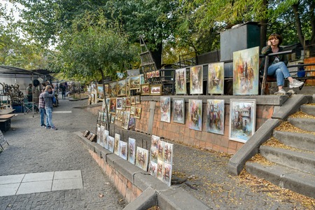 Tbilisi, Republic of Georgia, Tbilisi Flea Market or Dry Bridge Bazaar, October 21, 2019, There is a mesmerising assortment of antiques, jewellery, paints, metals items and bric-a-brac on saleのeditorial素材