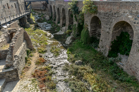 Around Sulfur baths area, colorful building and bridges in the Old Town of Tbilisi,October 21, 2019, Republic of Georgia.のeditorial素材