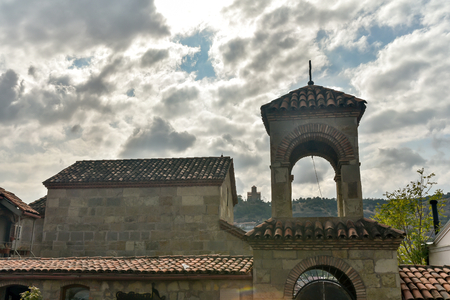 Old Tbilisi, Tbilisi, Georgia, October 17, 2019, Metekhi church and King Vakhtang Gorgasali on the horse monument in Tbilisi,famous landmark,Georgiaのeditorial素材
