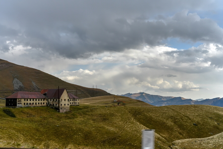 Road and nature view from Tbilisi to Kazbegi by private car , October 19, 2019, Kazbegi, Republic of Gerogiaのeditorial素材