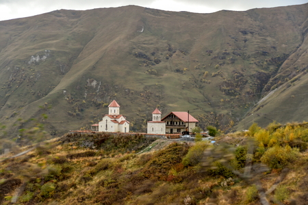 Road and nature view from Tbilisi to Kazbegi by private car , October 19, 2019, Kazbegi, Republic of Gerogiaのeditorial素材