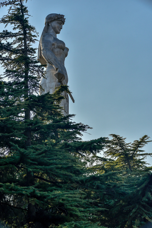 Old Tbilisi, Republic of Georgia, October 17, 2019, Kartlis Deda or Mother of Georgia on the top of Sololaki hills is a monument in Georgia's capital Tbilisiのeditorial素材