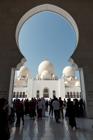 Sheikh Zayed Mosque, Abu Dhabi, United Arab Emirates, December 02, 2019, the view of the Mosque, there lot of visitors and tourist visit the Mosque every dayのeditorial素材