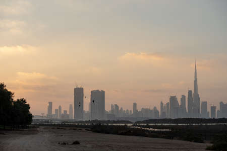 Dubai skyline from Ras Al Khor, United Arab Emirates