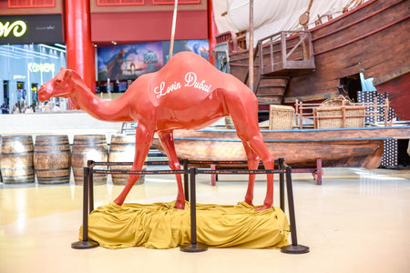 Ibn Battuta Mall, Dubai, United Arab Emirates, March 29, 2021, the interior of Ibn Battuta Mall is one of the most beautiful shopping malls in Dubai, Included of 5 Courts as China, India, Egypt, Persia, Tunisia and Andalusiaのeditorial素材