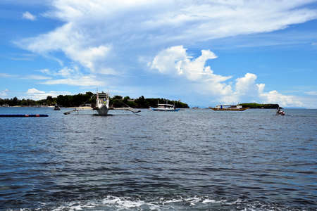 Boracay Island, Philippines, July 10, 2022, tourist spot in central Philippines, lot of visitors...