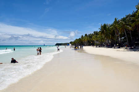 Boracay Island, Philippines, July 10, 2022, tourist spot in central Philippines, lot of visitors...