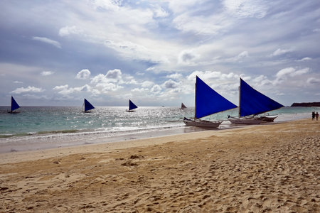 Boracay Island, Philippines, July 10, 2022, tourist spot in central Philippines, lot of visitors coming from country and around the world.の写真素材
