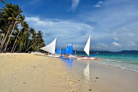Boracay Island, Philippines, July 10, 2022, tourist spot in central Philippines, lot of visitors coming from country and around the world.の写真素材