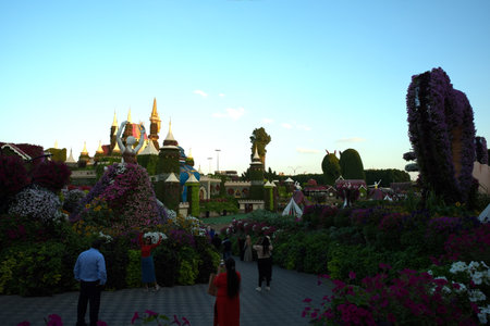 Dubai, United Arab Emirates, December 11, 2022, Dubai Miracle Garden located in the district of Dubailand is one of a kind in the region and the world for such a unique display and extravagant outdoor recreational destination visited by lot of people in wのeditorial素材