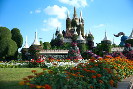 Dubai, United Arab Emirates, December 11, 2022, Dubai Miracle Garden located in the district of Dubailand is one of a kind in the region and the world for such a unique display and extravagant outdoor recreational destination visited by lot of people in wのeditorial素材