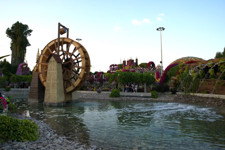 Dubai, United Arab Emirates, December 11, 2022, Dubai Miracle Garden located in the district of Dubailand is one of a kind in the region and the world for such a unique display and extravagant outdoor recreational destination visited by lot of people in wのeditorial素材