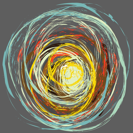 Vector colourful abstract circle brush background paintのイラスト素材