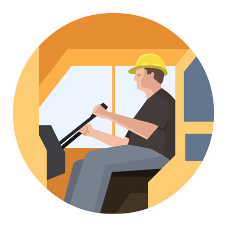 Construction crane machine operatorのイラスト素材