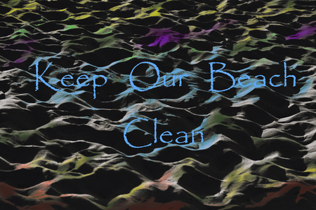 Keep our beach clean and beautiful. No graffiti.の写真素材