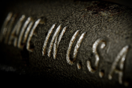 Made in USA metal engravedの写真素材
