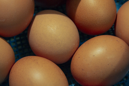 Eggs close-up picture in the basket