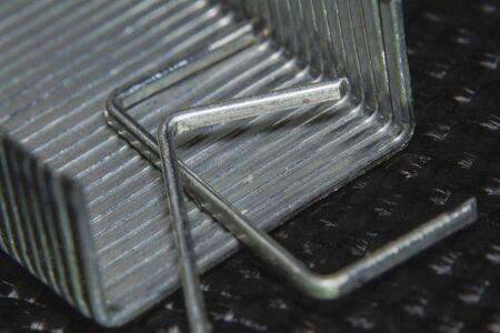 Stapler refill in a close-up pictureの写真素材