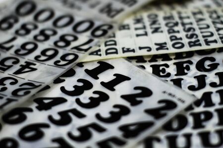 Retro vintage transfer lettering, rub down lettersの写真素材