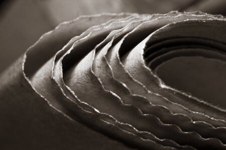 Macro shots folded a newspaper closeup pictureの写真素材