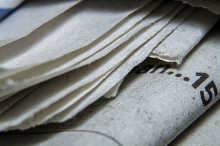 Macro shots a newspaper closeup pictureの写真素材