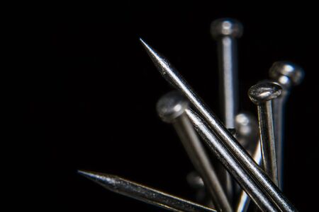 Macro shots sewing needles, pin needles close-up