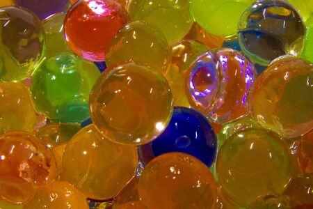 Close-up shiny and colourful water beads pictureの写真素材
