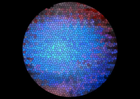 Illustration stained glass ball in black backgroundの写真素材
