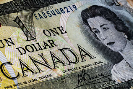 Canada one dollars bank noteのeditorial素材