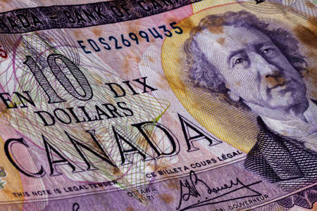 Canada ten dollars bank notesのeditorial素材