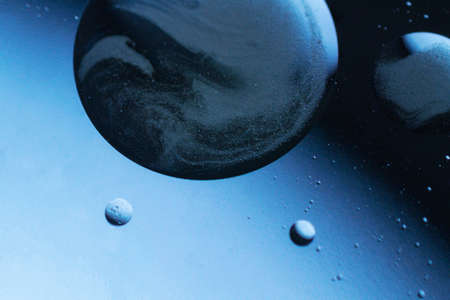 3D illustration, a view from the spaceship window,  planets discovery in a new solar systemの写真素材