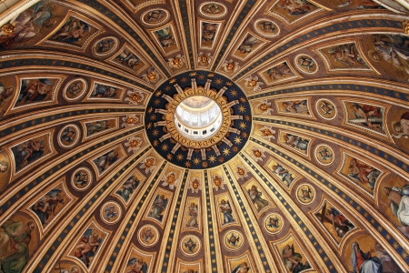 Vault of the dome at St. Peter's in the Vaticanのeditorial素材