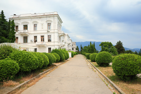 Courtyard of the Livadia Palace. The sky is  gloomy.のeditorial素材