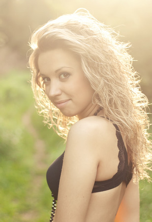 portrait of a beautiful girl close up  fashionの写真素材