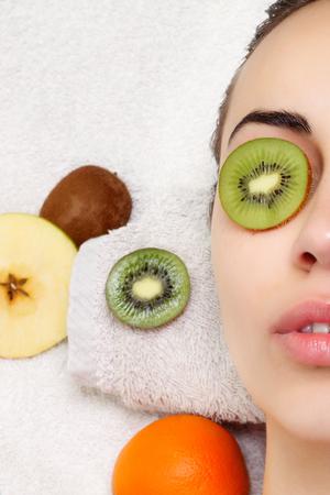 Natural homemade fruit facial masks. Fresh fruitの写真素材