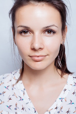 Young woman beauty portrait. Natural soft make up. Beauty Woman face Portrait. Beautiful Spa model...