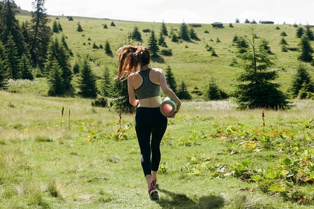natural, sport, health, people, lifestyle concept - Healthy young independent female yoga...