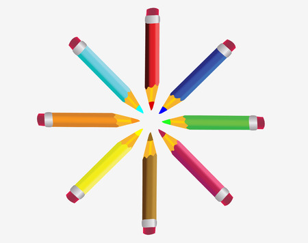 Multi-coloured pencils.Vector.Without mesh.のイラスト素材