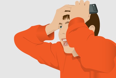 Keeping for a head. Vector. Without mesh.のイラスト素材