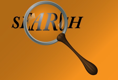 Magnifier with the wooden handle. Vector. Without mesh.のイラスト素材