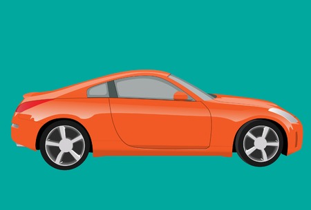 Orange sports car. Vector. Without mesh.のイラスト素材