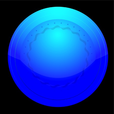 Volume blue symbol of expensive plate. Vector. Without mesh.のイラスト素材