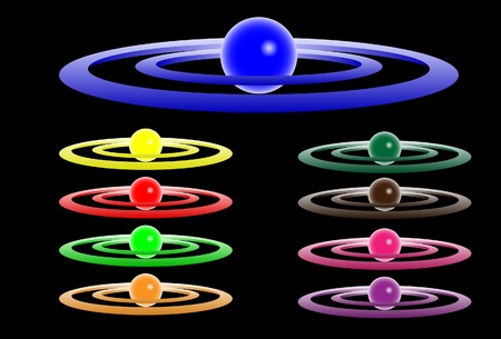 Buttons with double rings. Vector. Without mesh.のイラスト素材