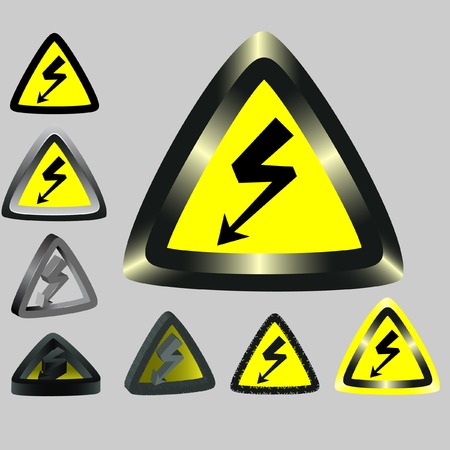 Signs warning about an electricity. Vector. Without mesh.のイラスト素材