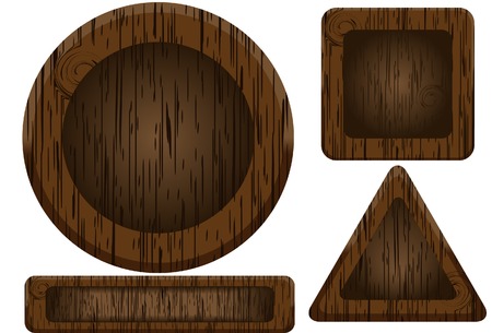 Wooden buttons. Vector. Without mesh.のイラスト素材