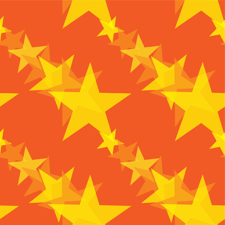Seamless background with orange and yellow stars. Vector. Without mesh.のイラスト素材