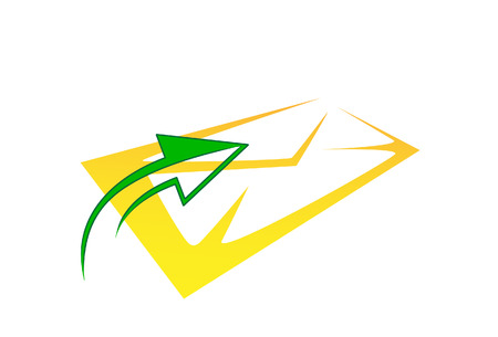 e-mail icon with arrow. Vector. Without mesh.のイラスト素材