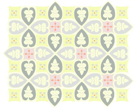 Byzantine,symmetrical pattern , floral ornament in Euroean styleのイラスト素材