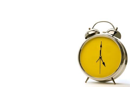 Brightly Colored Vintage Alarm Clock With Copy Space