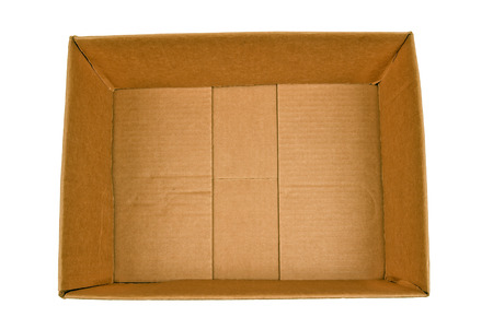 Opened Cardboard Shipping Box With Sides Folded In